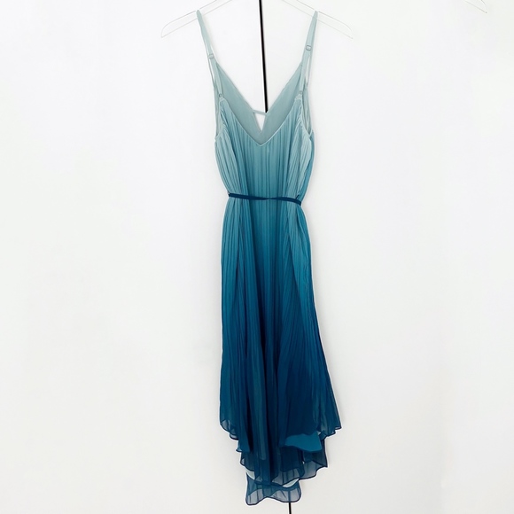 ✨sold✨ramy brook • viola green ombre pleated dress - Picture 8 of 8